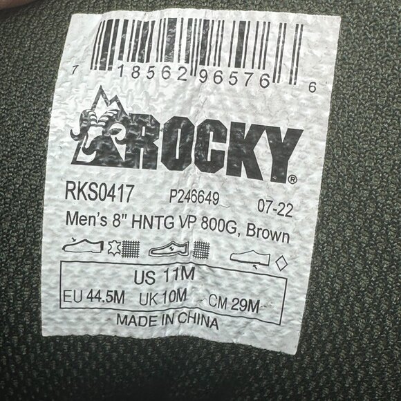 Rocky Men's Multi-Trax 800g Insulated Waterproof Boot RKS0417 Men's 11M - Picture 15 of 16